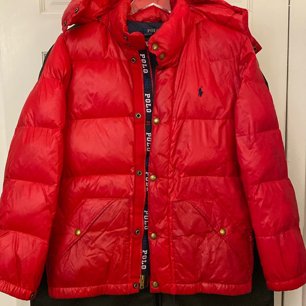 Polo Ralph Lauren outerwear, Red, Large 14-16, detachable hood